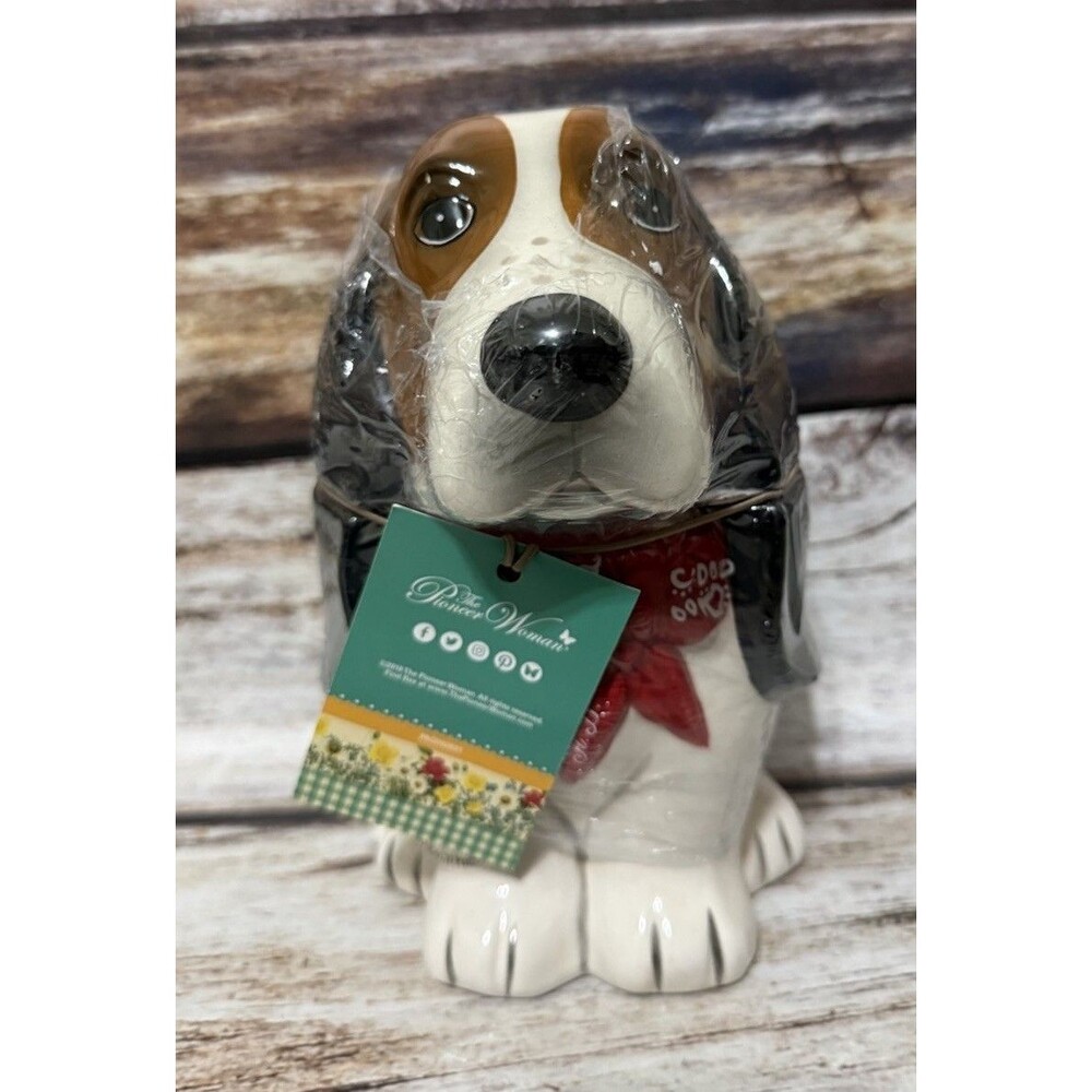 The Pioneer Woman Henry Basset Hound Dog Cookie Jar Candy Treat Canister 7.75"